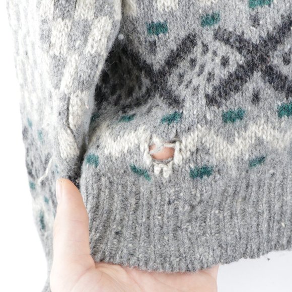 Vintage Streetwear Fair Isle Chunky Wool Sweater - Picture 10 of 10